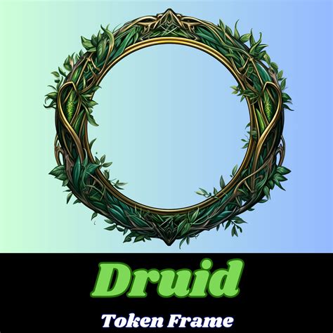 D d druid token border for dungeons and dragons tabletop rpg roll20 vtt foundry dnd character ...