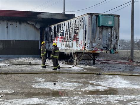 Winnipeg Fire Crews Battle Blaze At Trucking Company Most Of Building