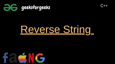 Reverse Words In A Given String YouTube