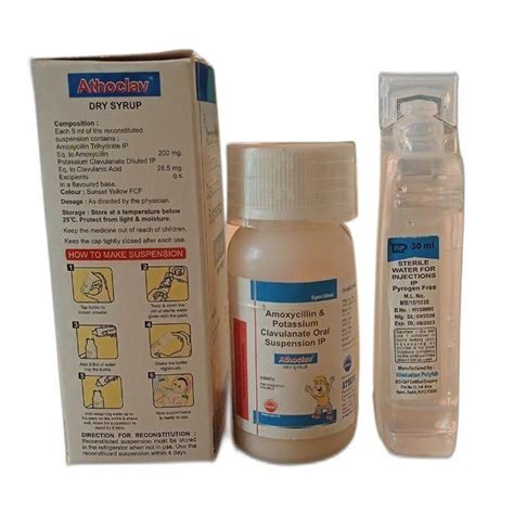 Athoclav Pharmaceutical Syrup Amoxicillin Potassium Clavulanate Oral Suspension Ip For Hospital