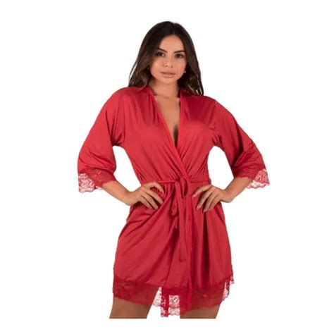 Robe Feminio Roby Roupão Feminino Sexy Lingerie Noite MercadoLivre