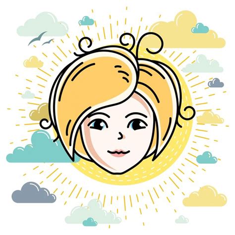 Premium Vector Beautiful Women Face Human Head Vector Character