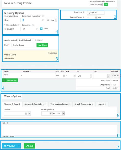 Creating Recurring Invoices In The Online Invoices System Online Billing