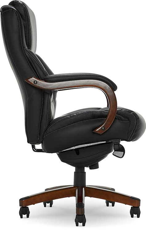 Best Buy La Z Boy Delano Big And Tall Bonded Leather Executive Chair Jet Blackmahogany 45833a