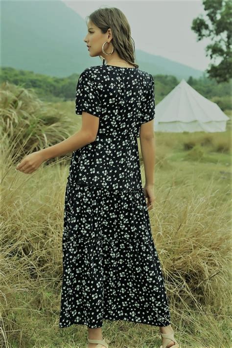 2020 Summer Beach Holiday Dress Women Casual Floral Print Gorgeous And Beautiful