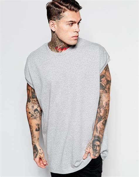 Asos Super Oversized T Shirt In Heavyweight Jersey In Grey Marl