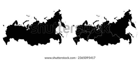 Russia Map Set Map Russia Administrative Stock Vector (Royalty Free ...