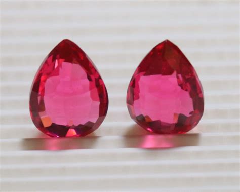 Ein Paar Rosa Quarz Briolette Geschnitten Faceted Birnenform 20X15 Mm