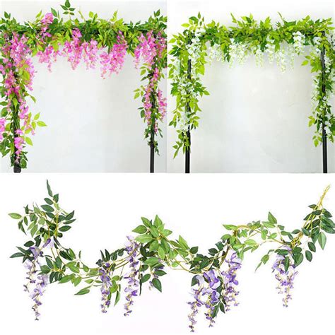 2m Wisteria Artificial Flowers Vine Garland Wedding Arch Etsy