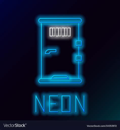 Glowing neon line prison cell door with grill Vector Image