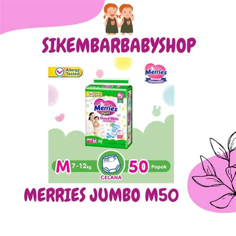 DIAPERS MERRIES PANTS GOOD SKIN JUMBO M50 Lazada Indonesia