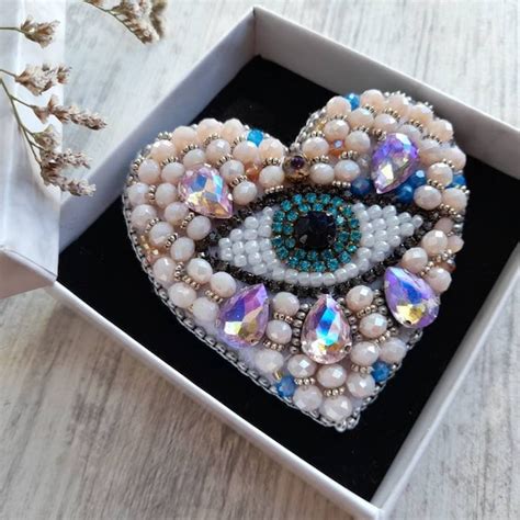 Beaded Eye Brooch Etsy