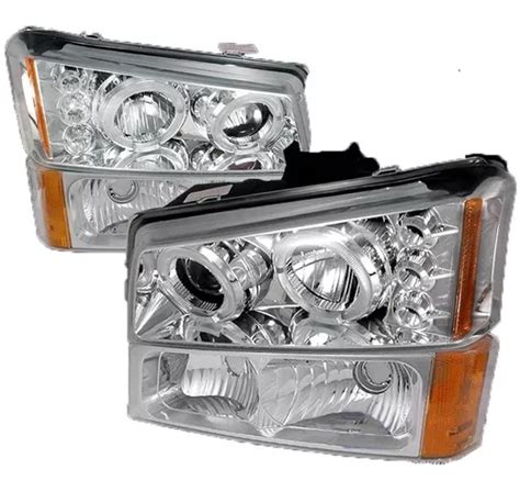 Faros De Lupa Led Cuartos Chevrolet Silverado 2003 2006 Meses Sin