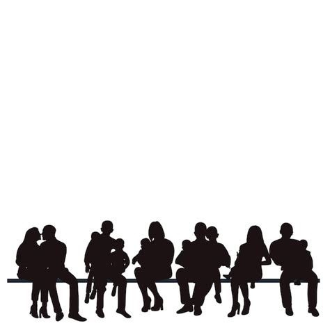 Premium Vector Vector Isolated Silhouette People Sitting