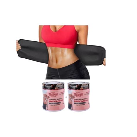 Kit Lipo Redutor De Medidas Cinta Modeladora T Rmica Gel Pimenta