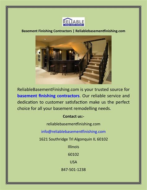 Ppt Basement Finishing Contractors Reliablebasementfinishing