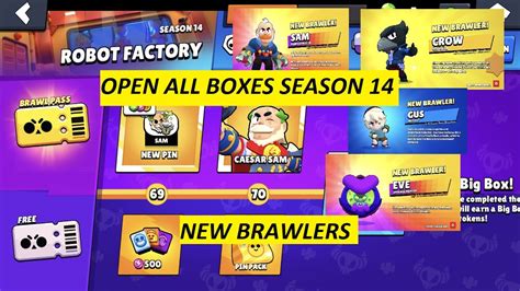 BRAWL STARS SEASON 14 Open All Boxes And Open All Things In Brawl Pass