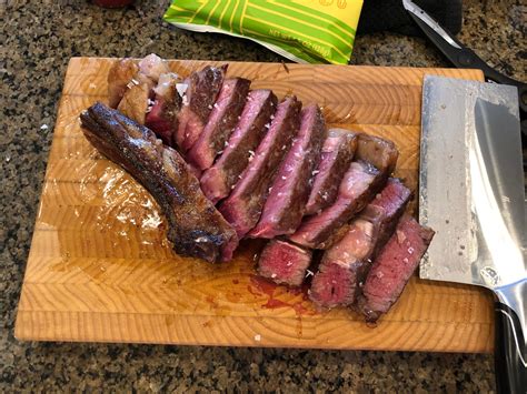 60 Day Dry Aged Ribeye Reverse Seared Hard Seared With Oil Then