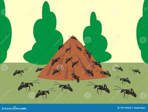 Ant hill stock vector. Illustration of insect, worker - 18119954