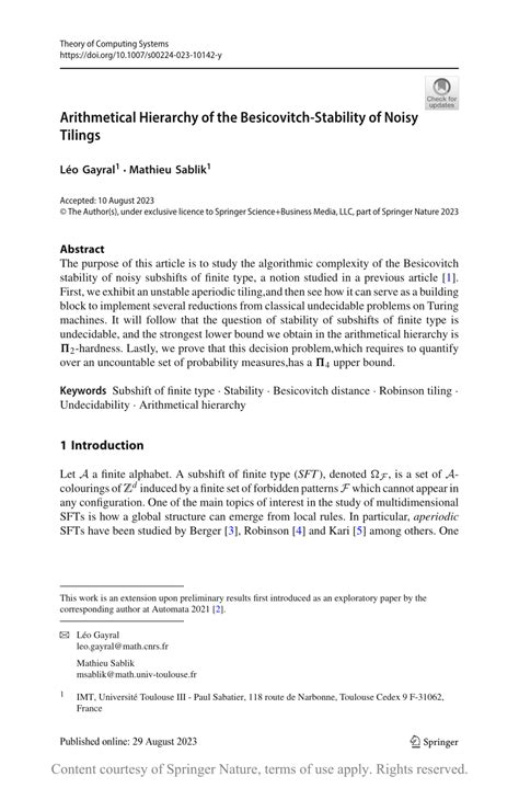 Arithmetical Hierarchy of the Besicovitch-Stability of Noisy Tilings