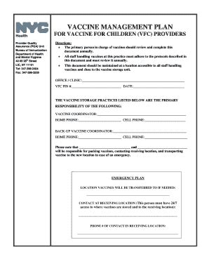 Vaccine Management Plan Nyc Gov Nyc Form Fill Out And Sign Printable