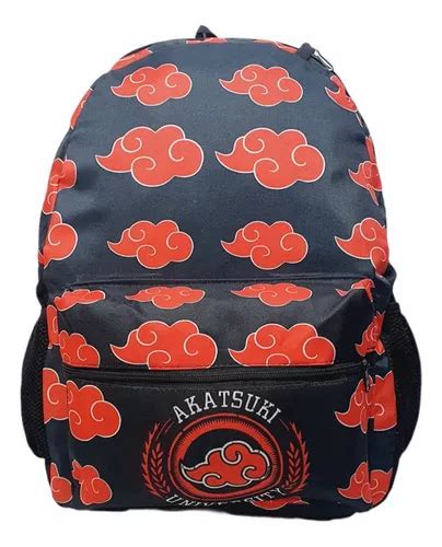 Mochila Akatsuki Naruto Escolar Infantil Juvenil De Costas