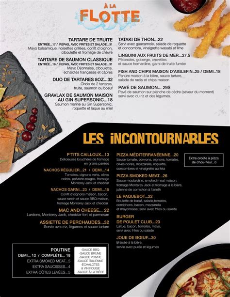 Nos menus Ô quai des brasseurs