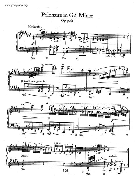 Chopin Polonaise In G Sharp Minor B 6 Sheet Music Pdf Free Score