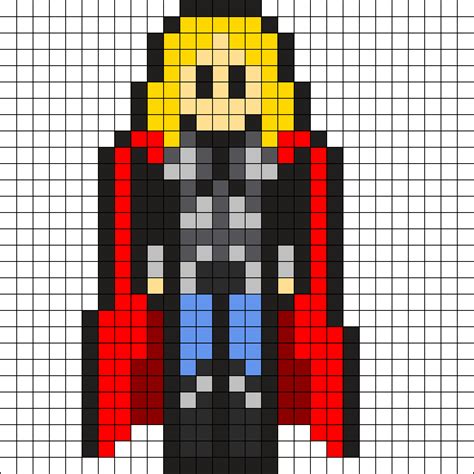 Thor Perler Bead Pattern Bead Sprites Characters Fuse Bead Patterns