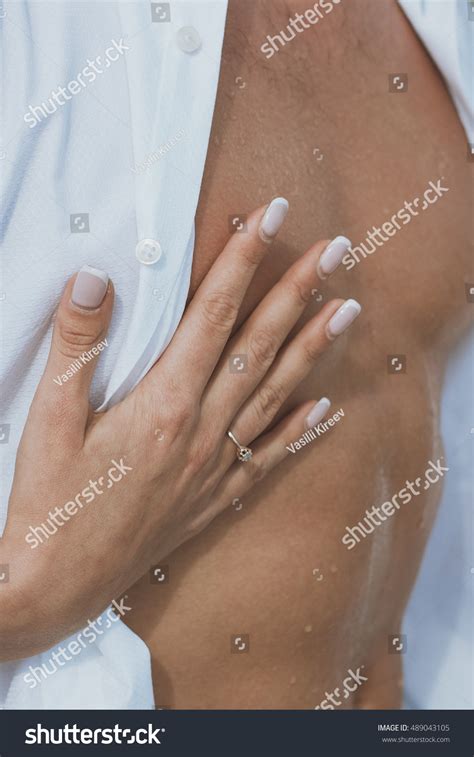 Sexy Muscular Naked Man Female Hands Stock Photo Shutterstock