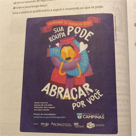 Leia o anúncio publicitário a seguir e responda ao que se pede 1 A