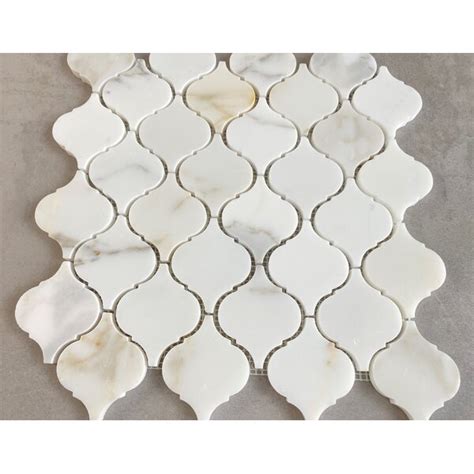 ES Stone 2.5" x 3" Marble Arabesque Mosaic Wall & Floor Tile & Reviews ...