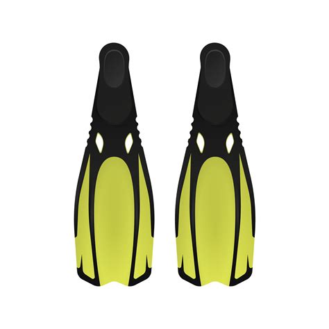 Vector illustration of yellow flippers. diving flippers isolated on a ...