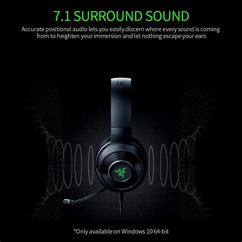 Razer Kraken X Wired 7 1 Surround Sound Essential Gaming Headset