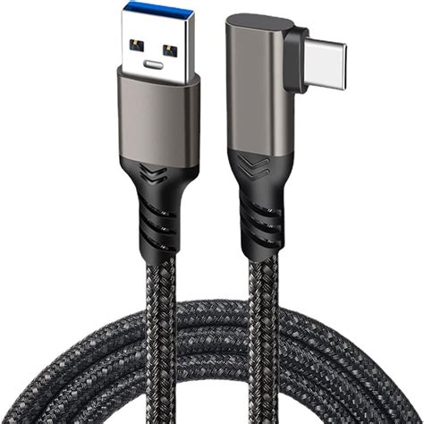 Amazon co jp USB C USB A 3 1 Gen2 ケーブル L字 3m ガンカラー 10Gbpsデータ転送