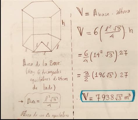 Criticando Cuaderno Un Prisma Hexagonal Cuyo Lado De La Base Mide 4 Cm