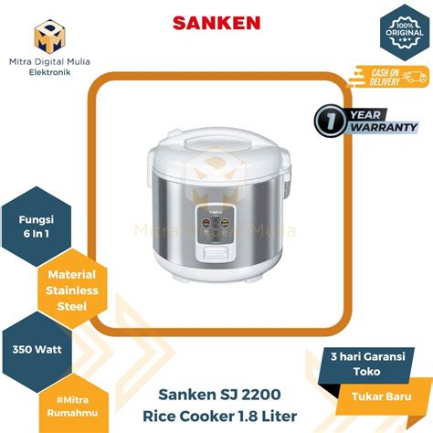 Jual Sanken Sj Rice Cooker Liter Panci Stainless Sj