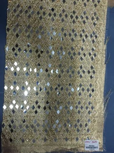 Embroidered Golden Coding Fancy Allover Fabric Lace At Meter In