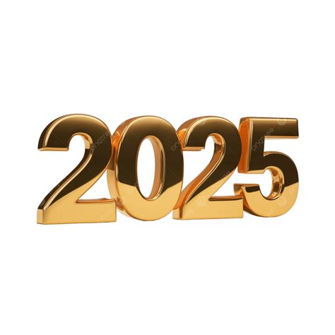 2025 Golden 3d Numbers PNG, Vector, PSD, and Clipart With Transparent