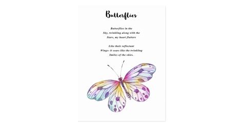 Butterflies Poem Postcard | Zazzle.com.au