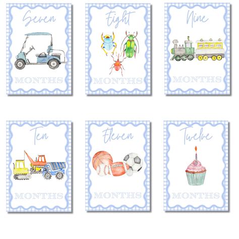 Baby Boy Milestone Cards - Etsy