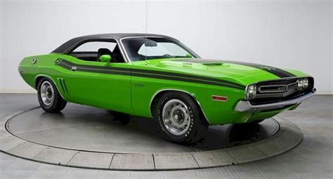 Example Of Green Go Paint On A Chrysler 1971 Dodge Challenger Rt