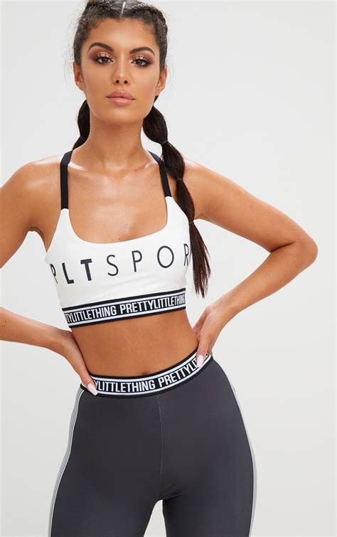 Prettylittlething White Sport Crop Top Sports Crop Tops Crop Tops Sport Outfits