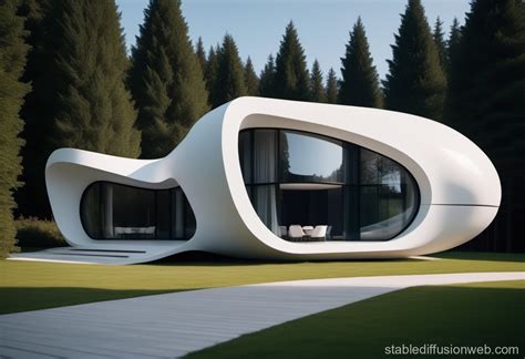 Zaha Hadid Inspired House Design | Stable Diffusion Online