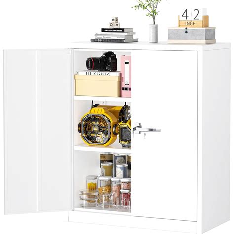 SOLAURA Metal Storage Cabinet, 42" Office Steel Locking Cabinet with ...