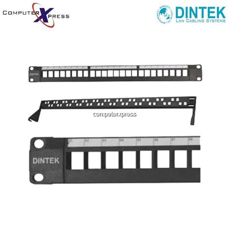 DINTEK Cat 6 19 Modular Patch Panel 24 Ports 1U Loaded Cat 6