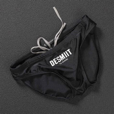 Maillot De Bain Sexy Pour Homme Desmiit S3314 Black Slip De Plage Mini Short Gay