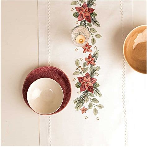 Rico Christmas Stars Kit Table Runner Embroidery Kit