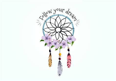 Boho Dream Catcher With Feathers And Purple Flowers Vector 150834