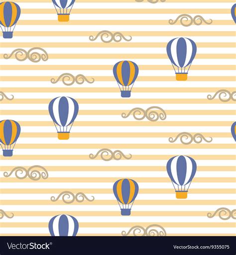 Hot Air Balloons Seamless Pattern Royalty Free Vector Image